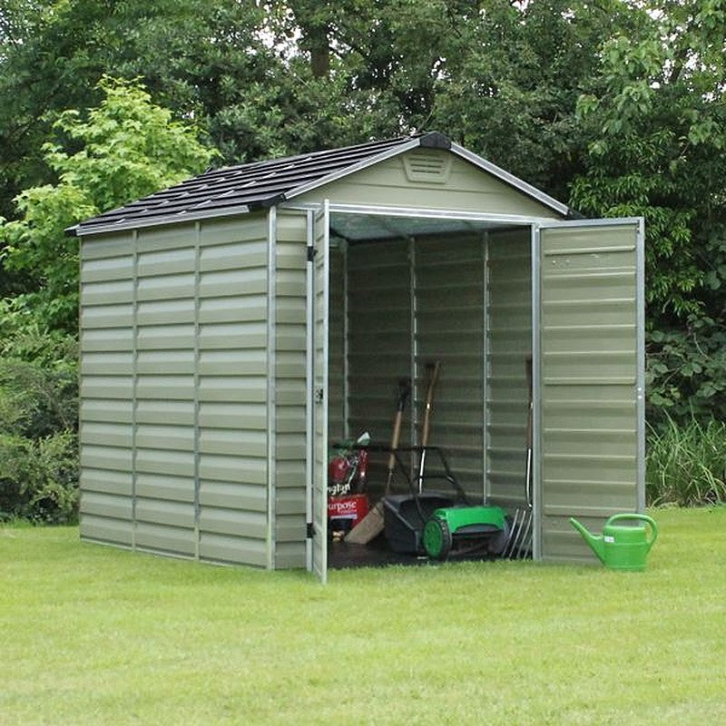 palram 6 x 8 green skylight plastic shed waltons sheds