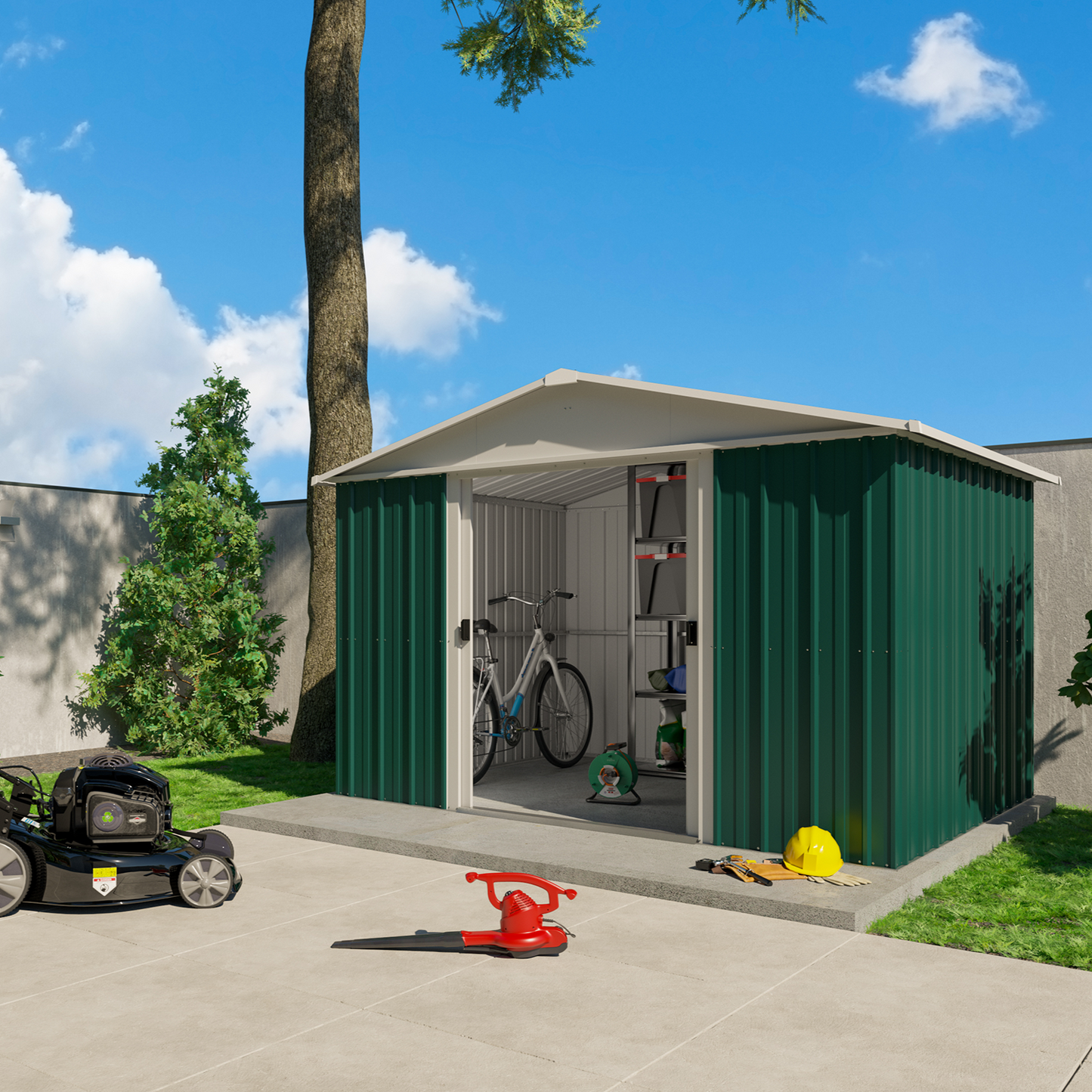 Yardmaster 'Emerald' 10' x 8' Green Metal Shed