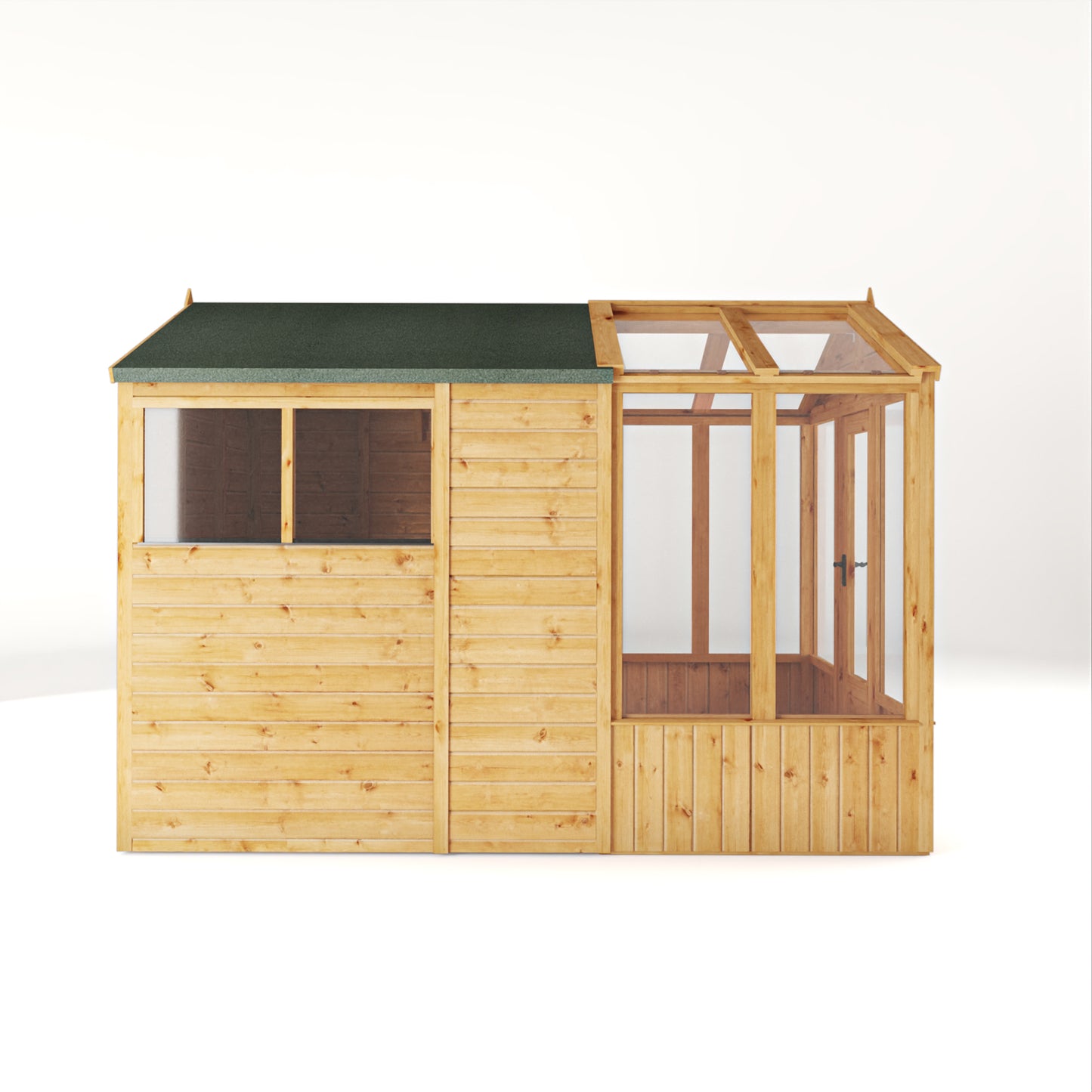 10 x 6 Woodsman Styrene Combi Greenhouse with Shed