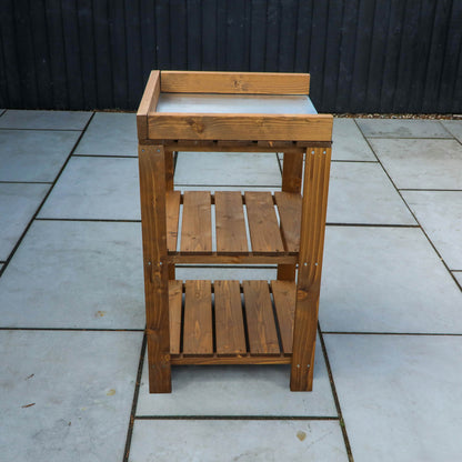 A timber unit that forms part of an outdoor kitchen