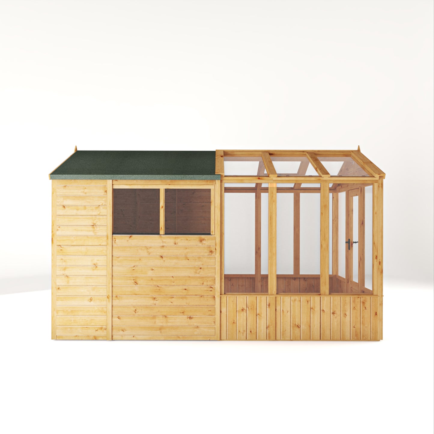 12 x 6 Woodsman Styrene Combi Greenhouse with Shed