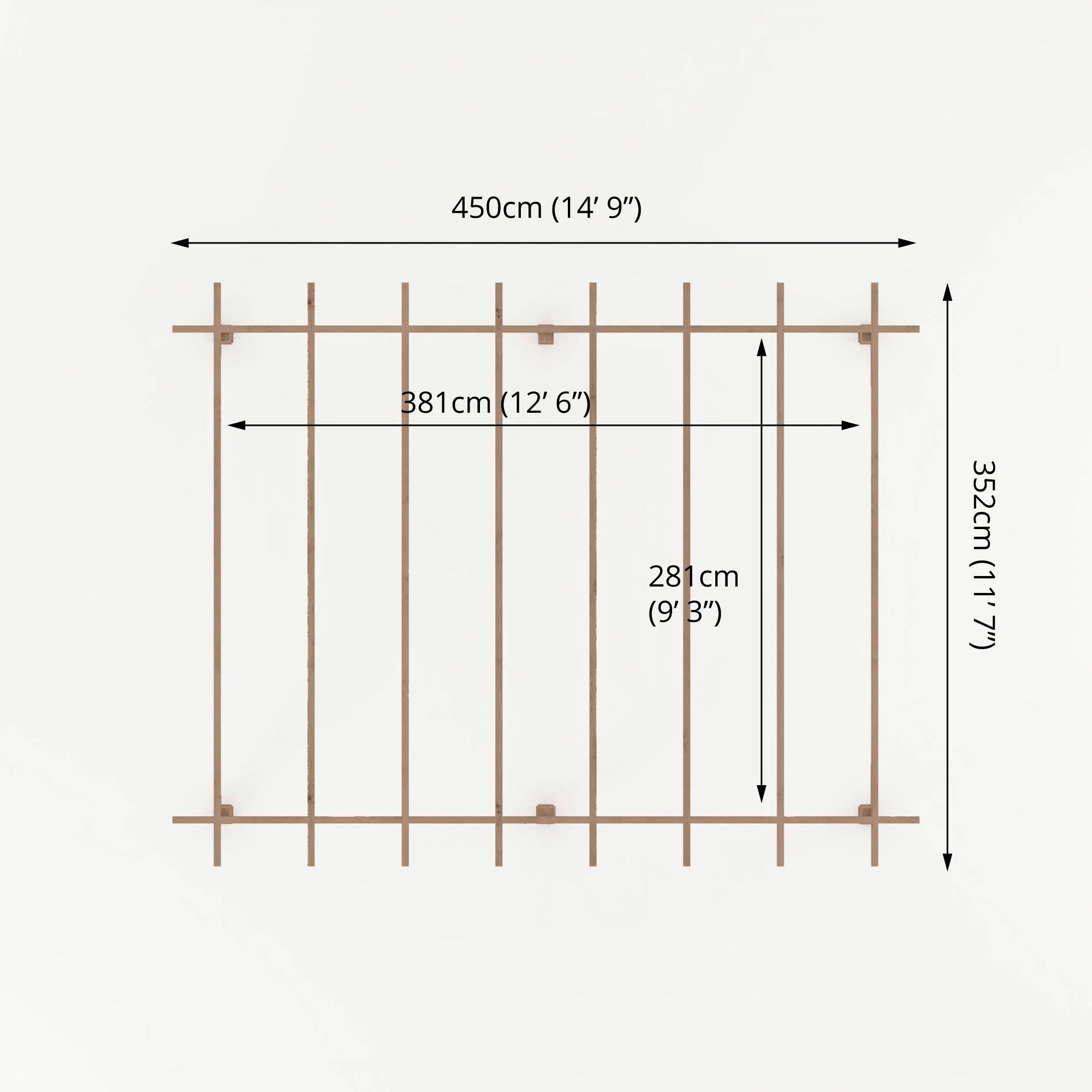 3m X 4m Pressure Treated Pergola – Waltons