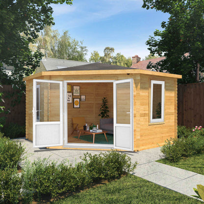 The 4m x 4m Goldcrest Corner Log Cabin