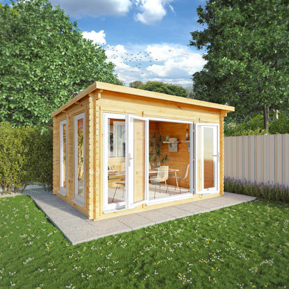 The 4m x 3m Wren Pent Log Cabin