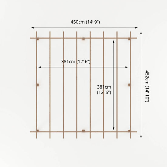 4m x 4m Pressure Treated Pergola – Waltons