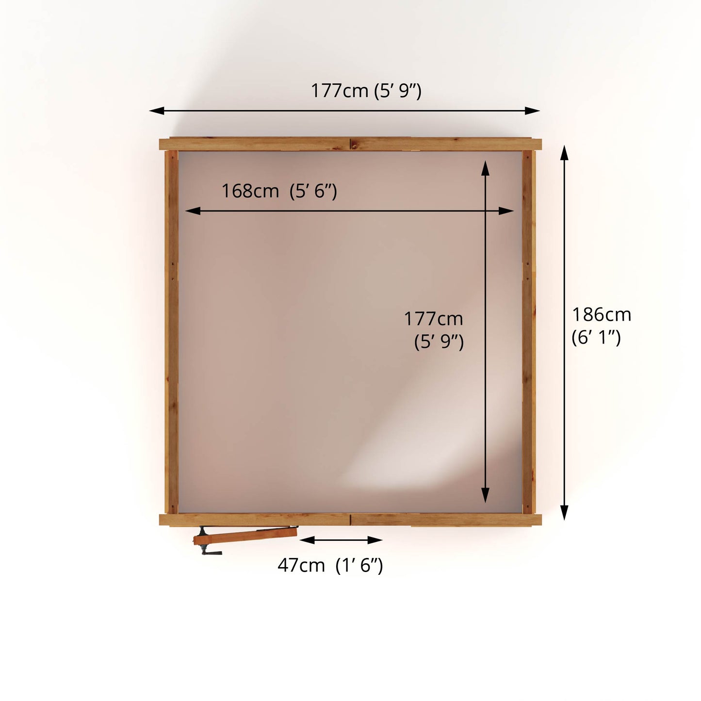 6 x 6 Woodsman Apex Glass Greenhouse