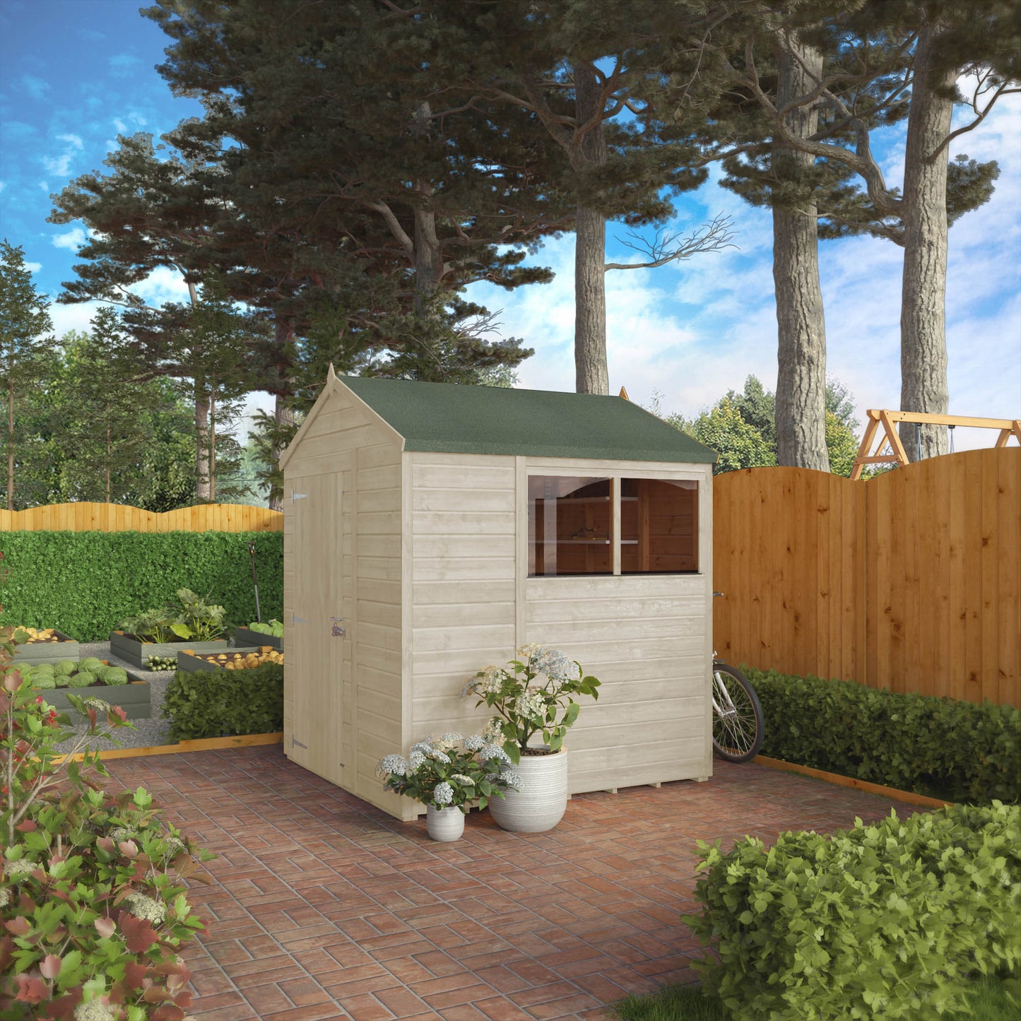 6 x 6 Ready Painted Woodsman Shiplap Apex Wooden Shed