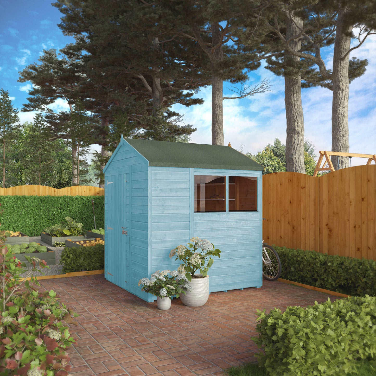 6 x 6 Ready Painted Woodsman Shiplap Apex Wooden Shed