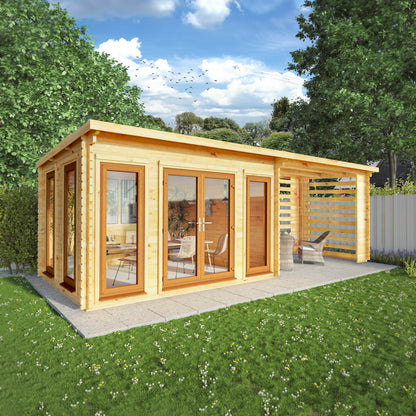 The 7m x 3m Wren Log Cabin with Slatted Area