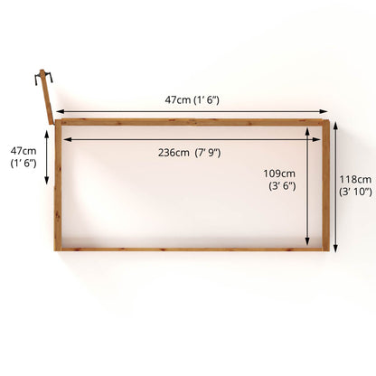 8 x 4 Woodsman Pent Lean-To Polycarbonate Greenhouse