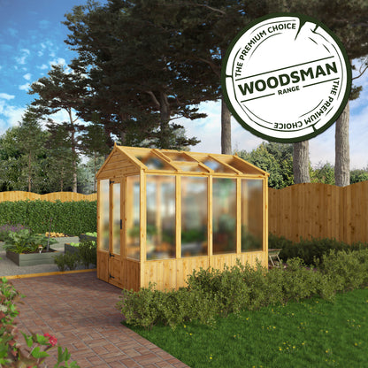 8 x 6 Woodsman Apex Polycarbonate Greenhouse