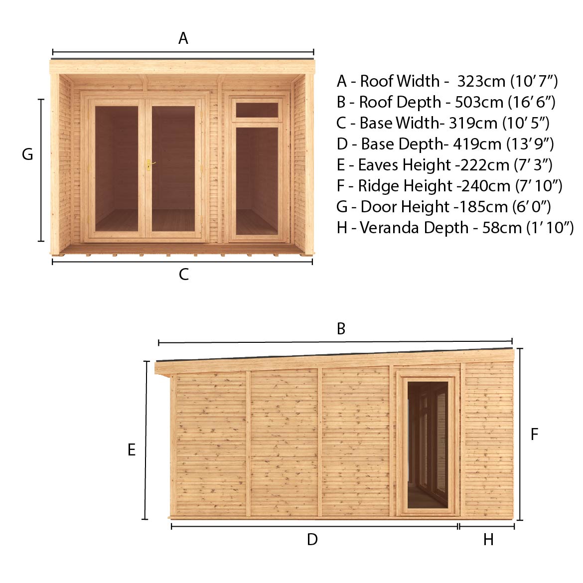 The Creswell 3m x 4m Premium Insulated Garden Room