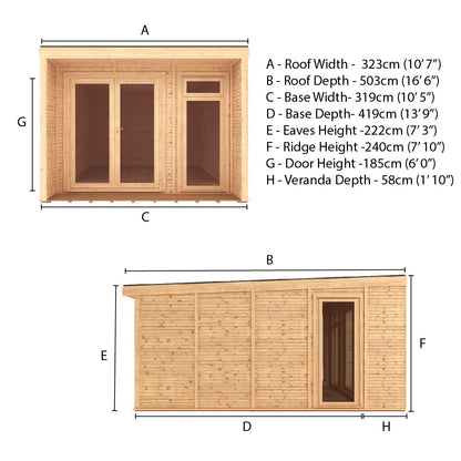 The Creswell 3m x 4m Premium Insulated Garden Room