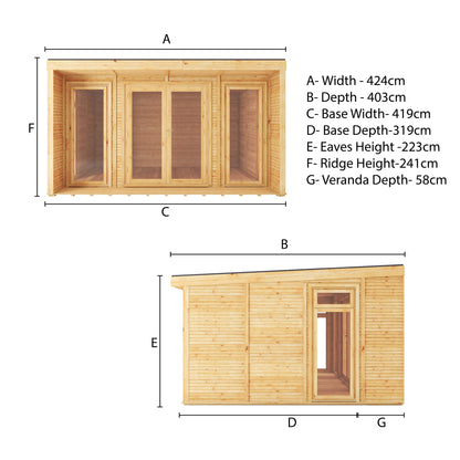 The Creswell 4m x 3m Premium Insulated Garden Room