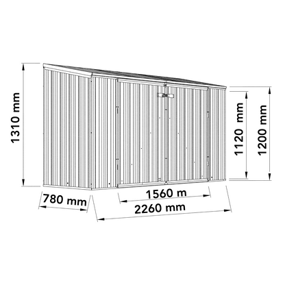 Absco 7 x 3 Woodland Zinc Metal Bike Store