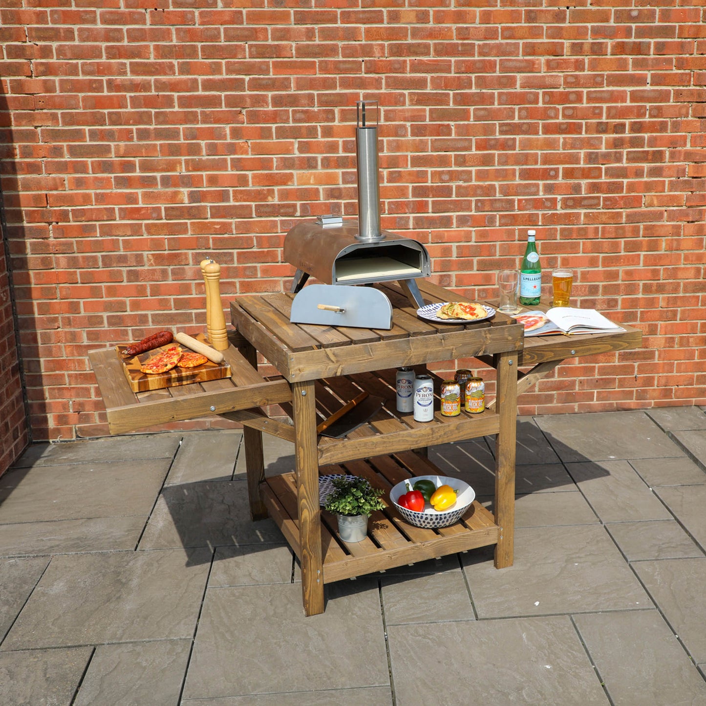 Pressure Treated Pizza Oven and BBQ Table