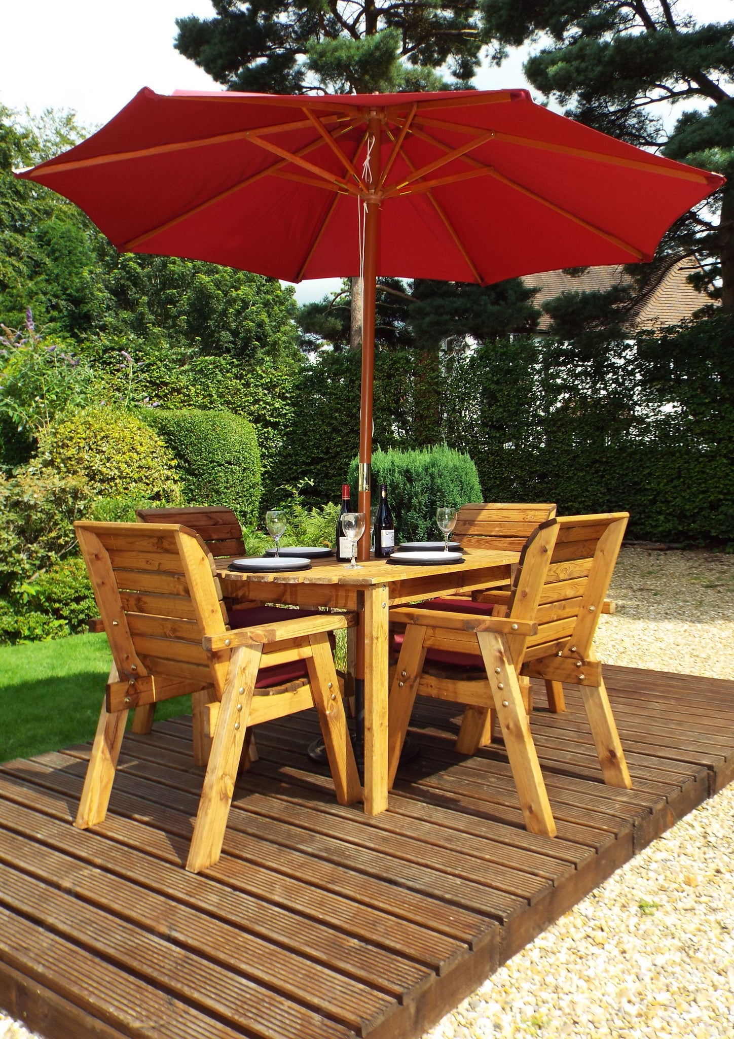 Charles Taylor Four Seater Rectangular Dining Set with Parasol – Waltons