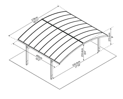 Canopia by Palram Carport Arizona Double Breeze Wings & Arch