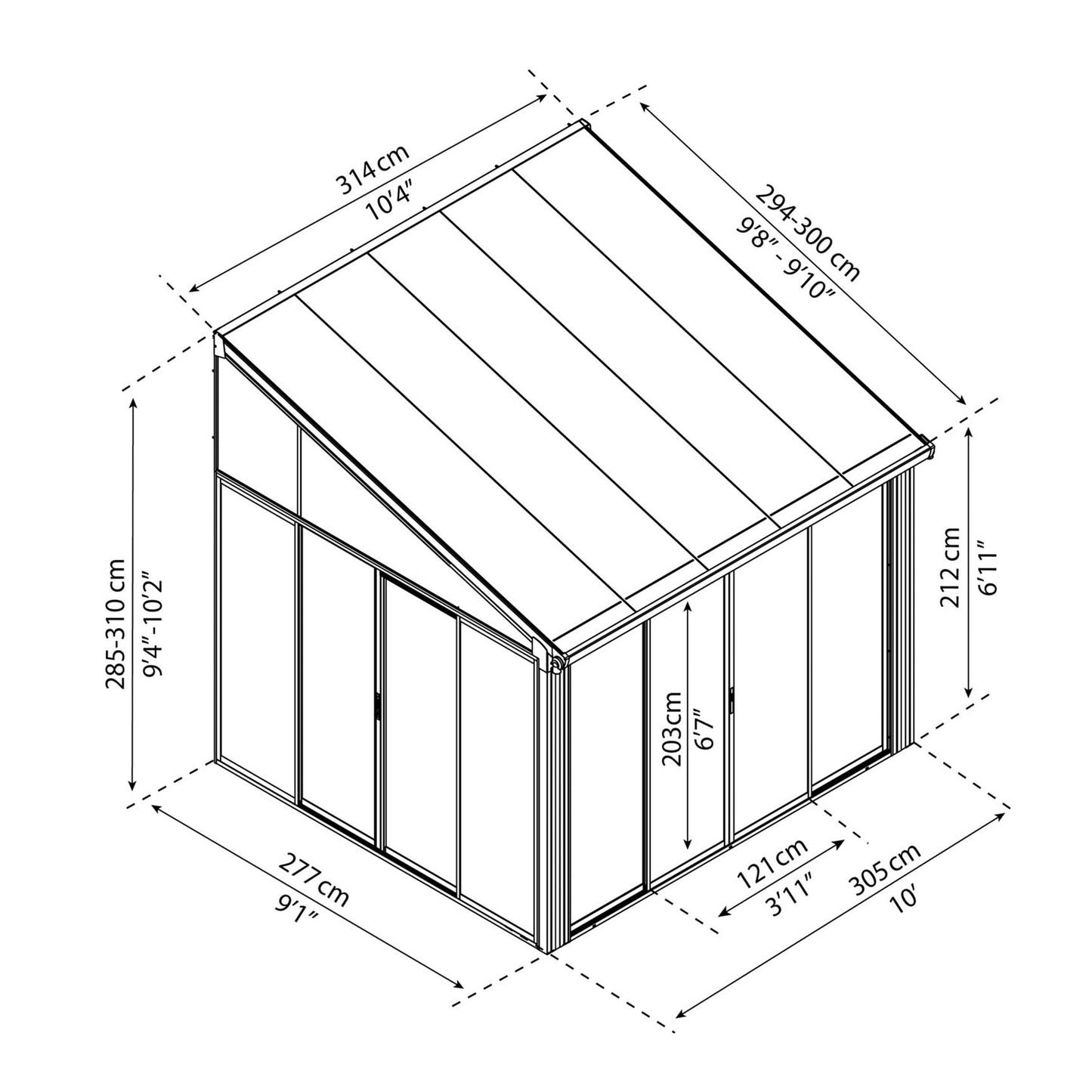 Canopia by Palram 3m x 3m Sanremo Veranda - White