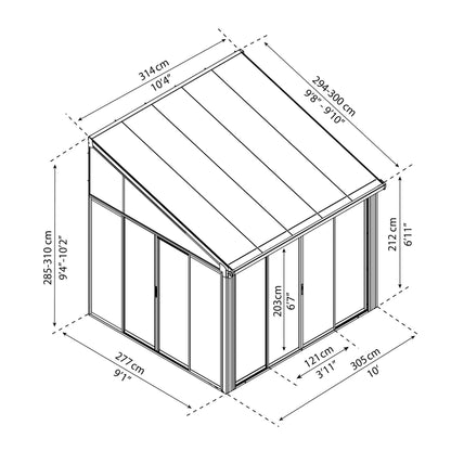 Canopia by Palram 3m x 3m Sanremo Veranda - White