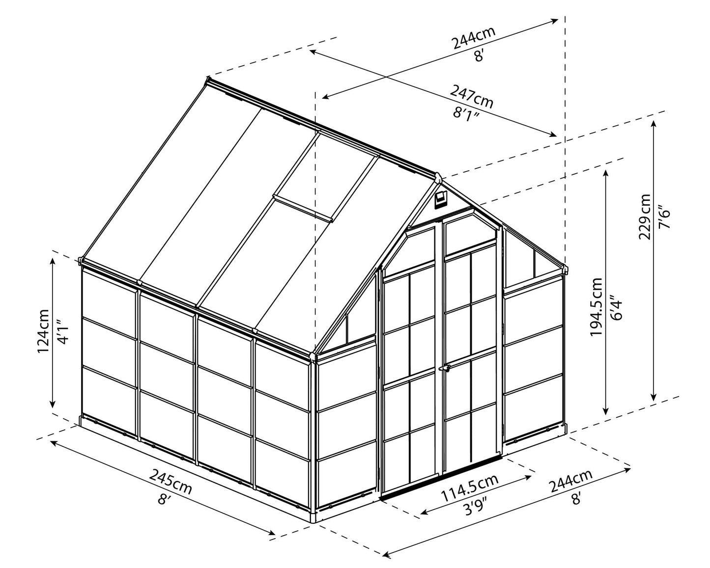 Canopia by Palram 8 x 8 Balance Green Greenhouse