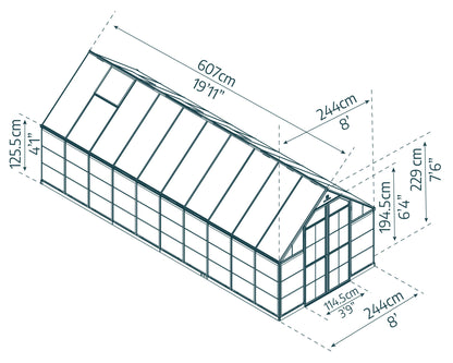 Canopia by Palram 8 x 20 Balance Green Greenhouse