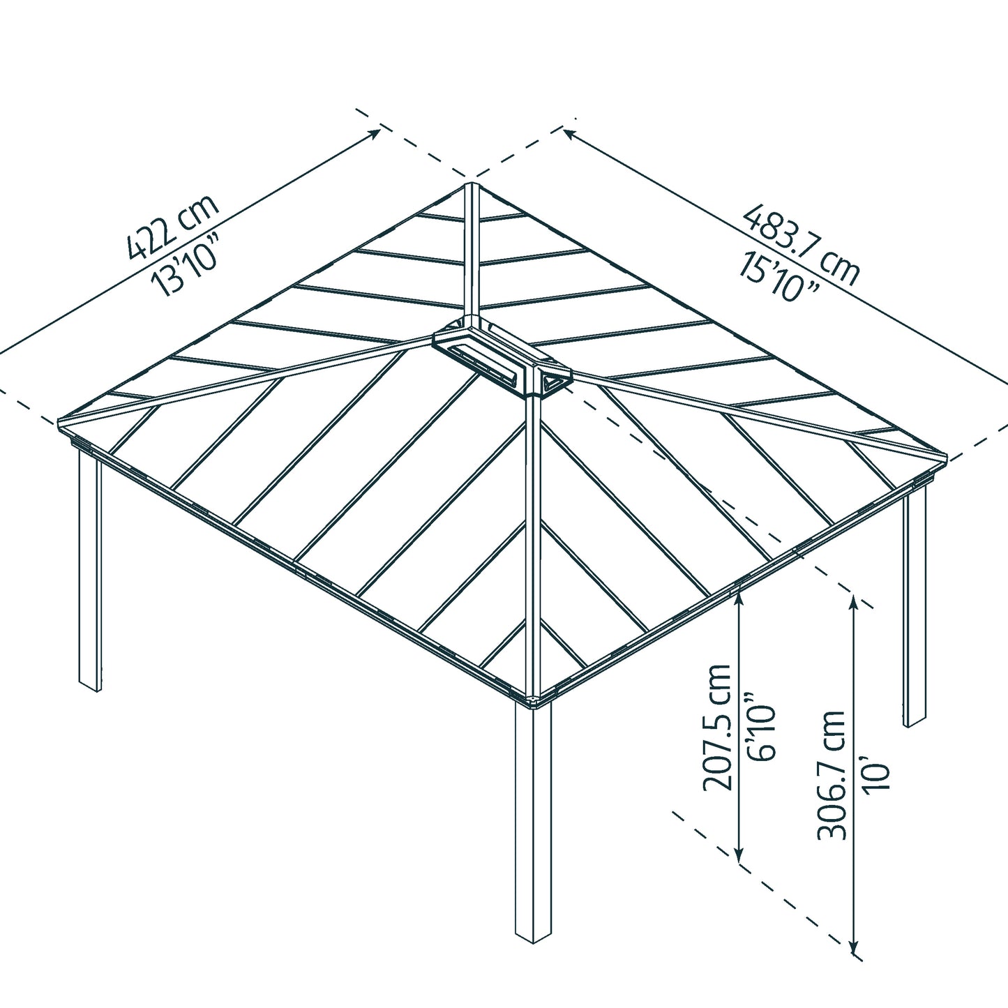 Canopia by Palram Dallas 14 x 16 Garden Gazebo - Grey