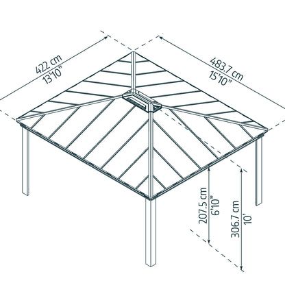 Canopia by Palram Dallas 14 x 16 Garden Gazebo - Grey