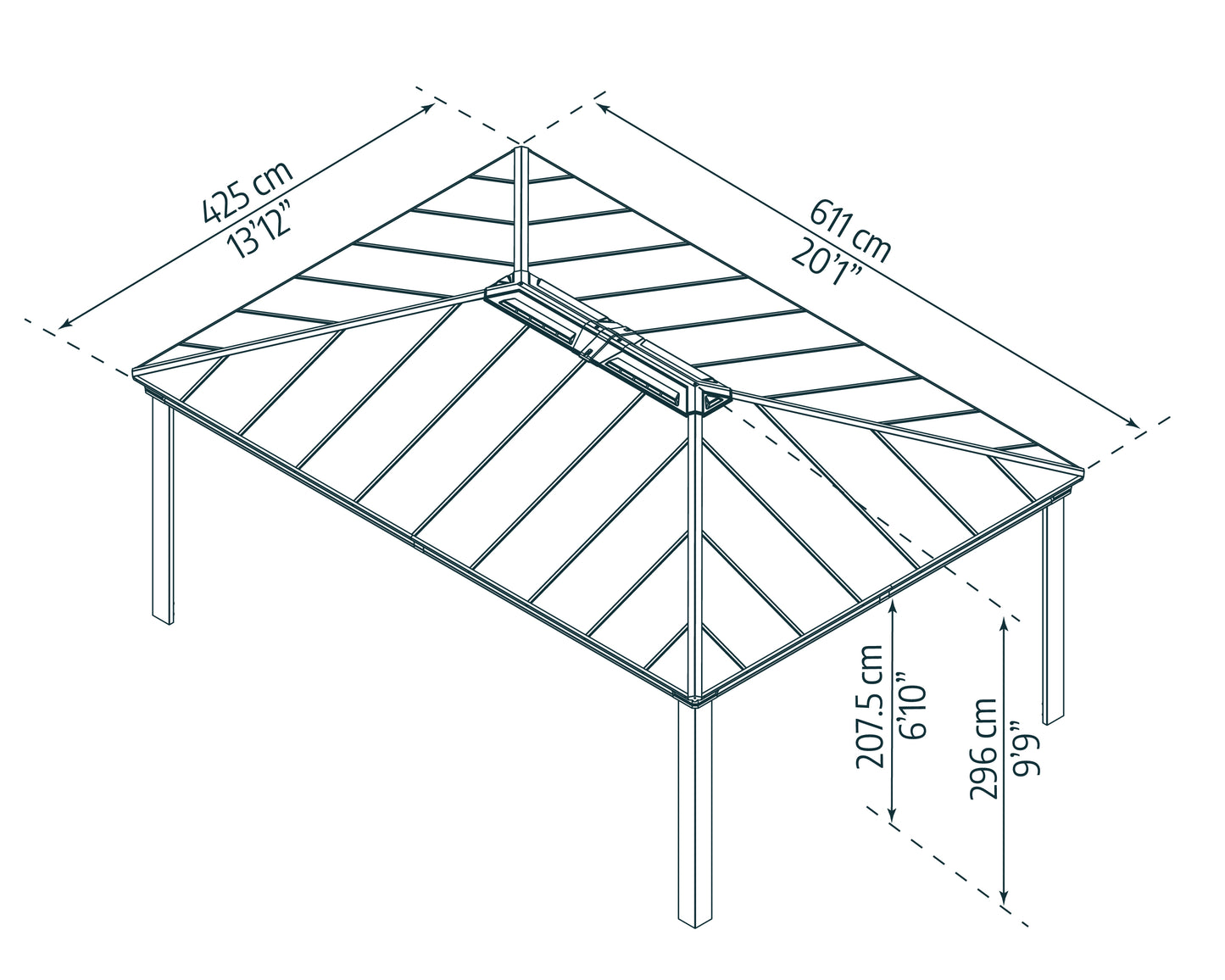 Canopia by Palram Dallas 14 x 20 Garden Gazebo - Grey