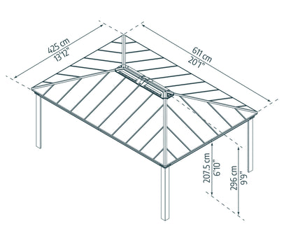 Canopia by Palram Dallas 14 x 20 Garden Gazebo - Grey