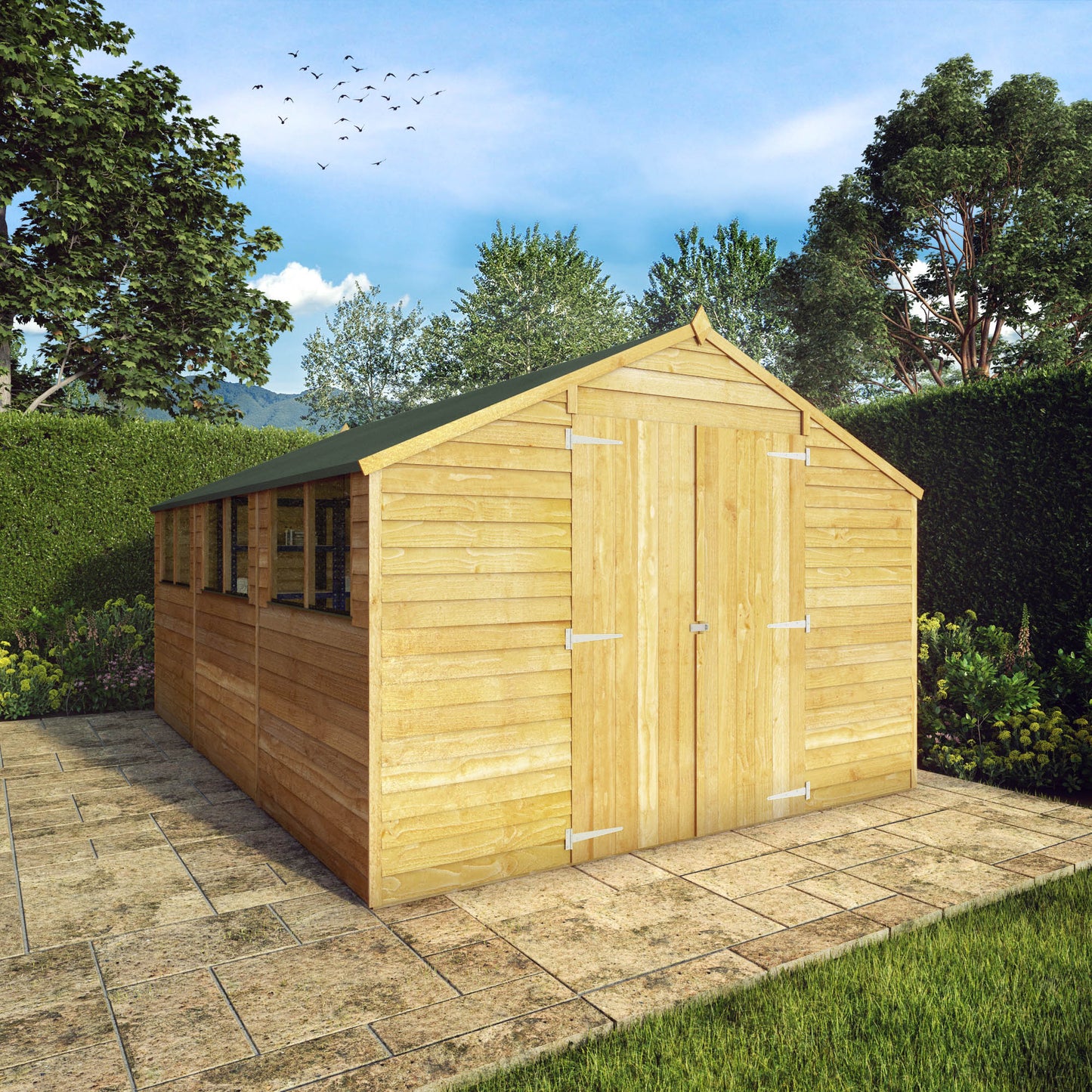 15 x 10 Value Overlap Double Door Apex Garden Shed