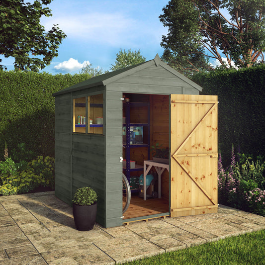 7 x 5 Ready Painted Shiplap Apex Wooden Shed