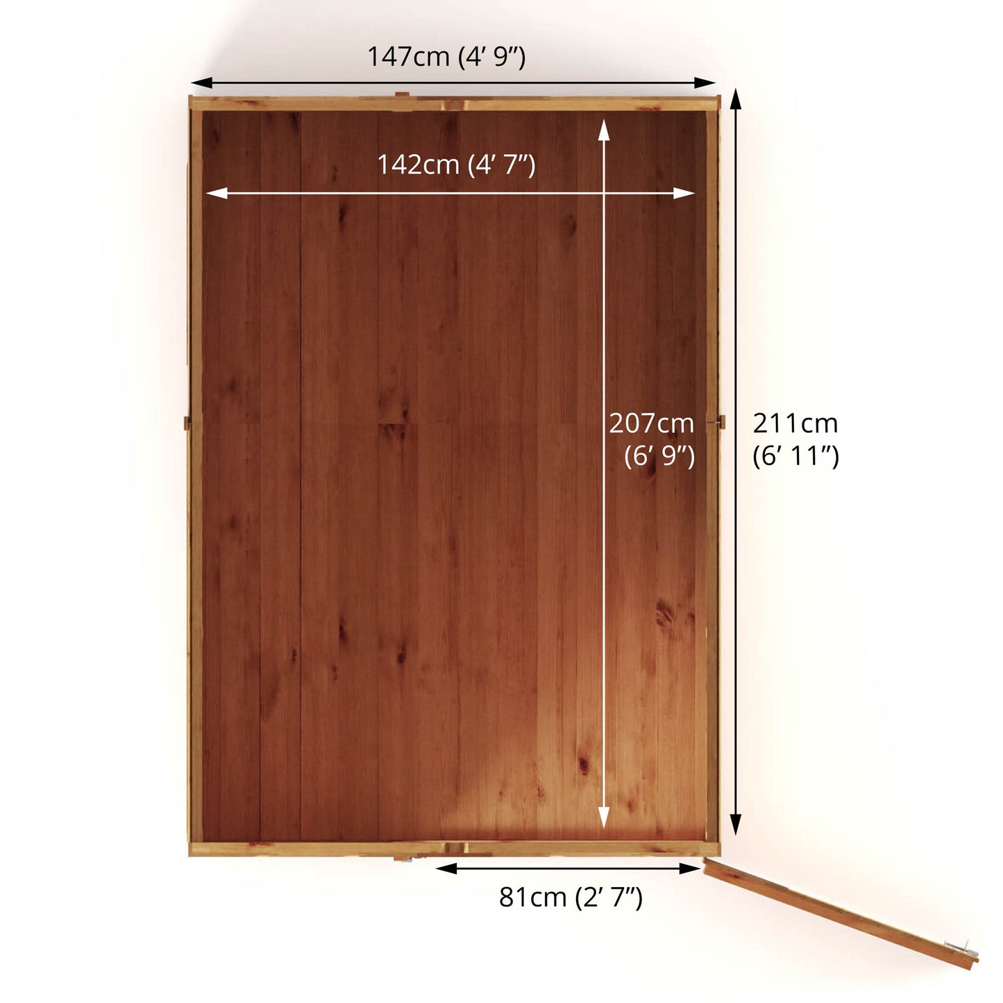 7 x 5 Modular Shiplap Apex Windowless Wooden Shed