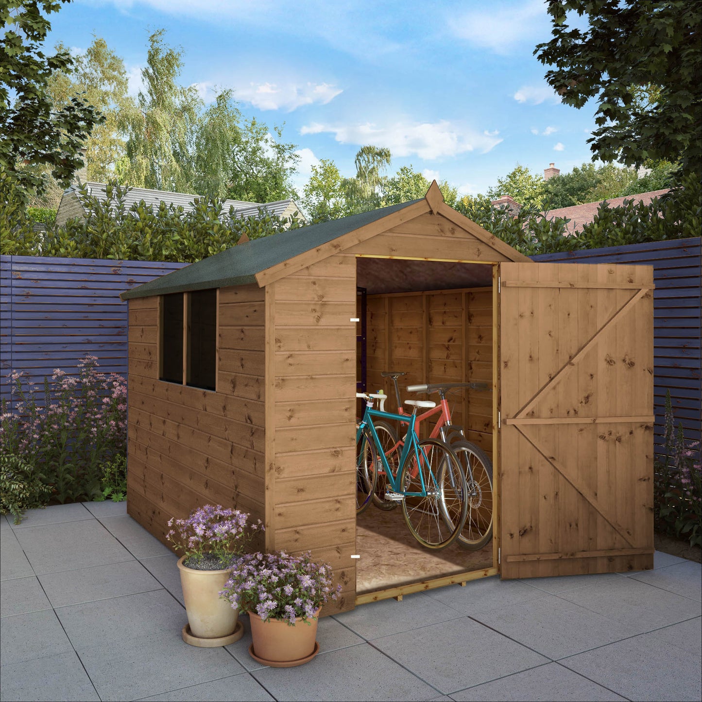 8 x 6 Pressure Treated Ultra Value Shiplap Apex Wooden Shed