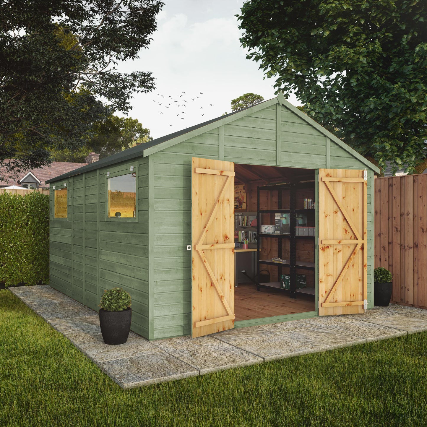 14 x 10 Ready Painted Premium Shiplap Apex Workshop