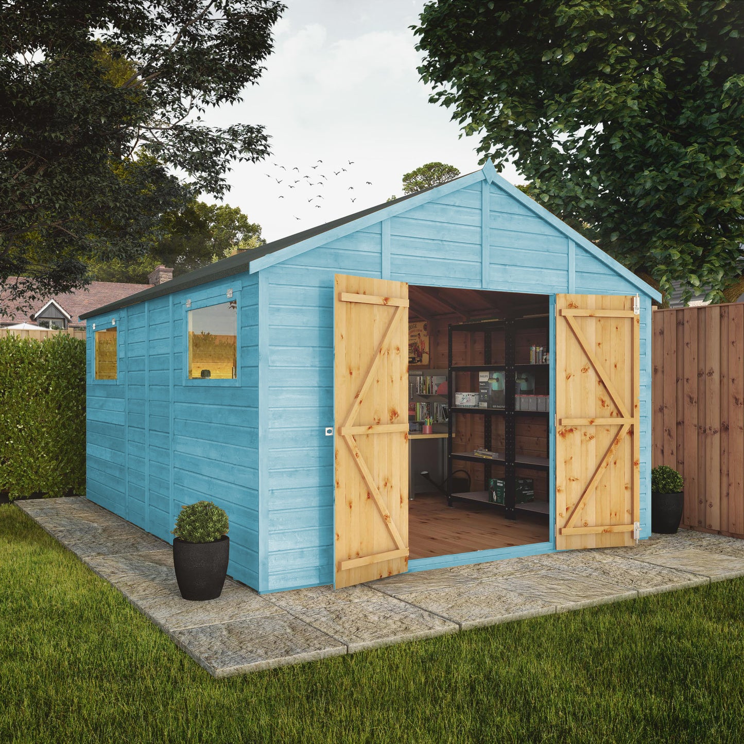 14 x 10 Ready Painted Premium Shiplap Apex Workshop