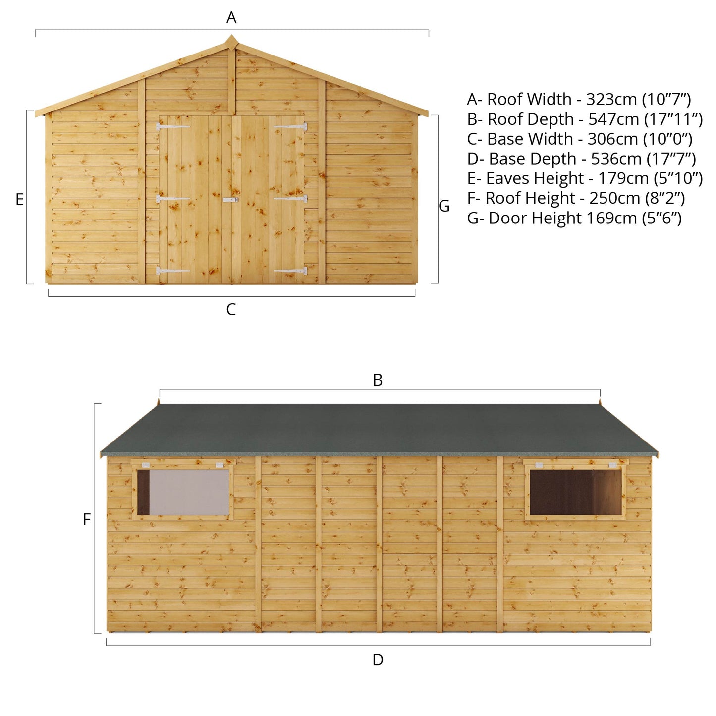 18 x 10 Ready Painted Premium Shiplap Apex Workshop