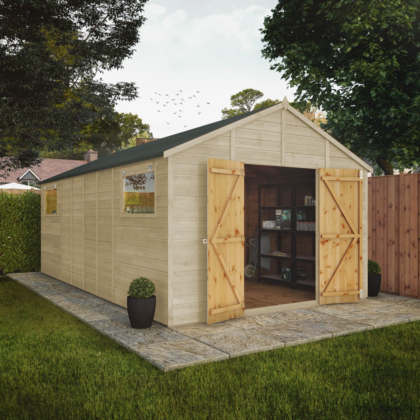 18 x 10 Ready Painted Premium Shiplap Apex Workshop