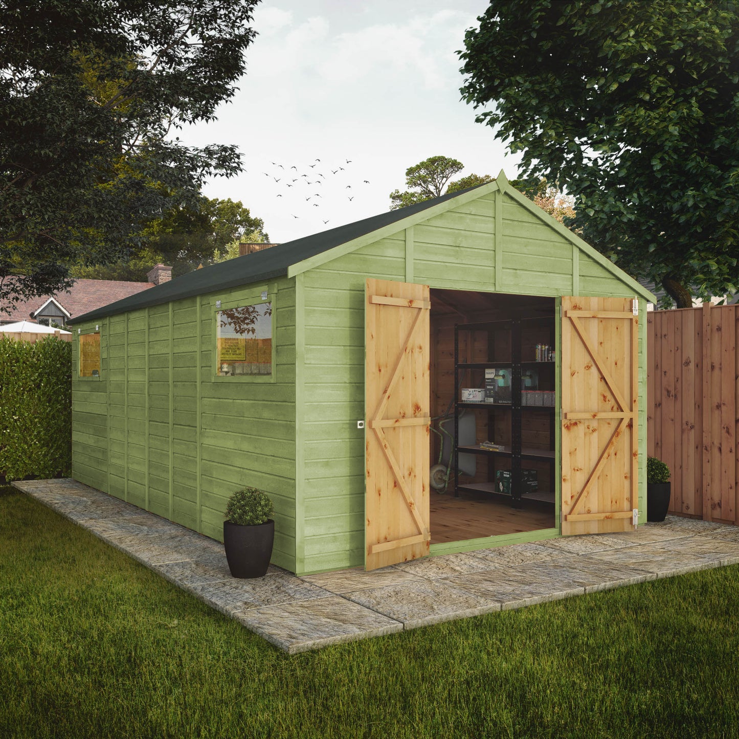 18 x 10 Ready Painted Premium Shiplap Apex Workshop