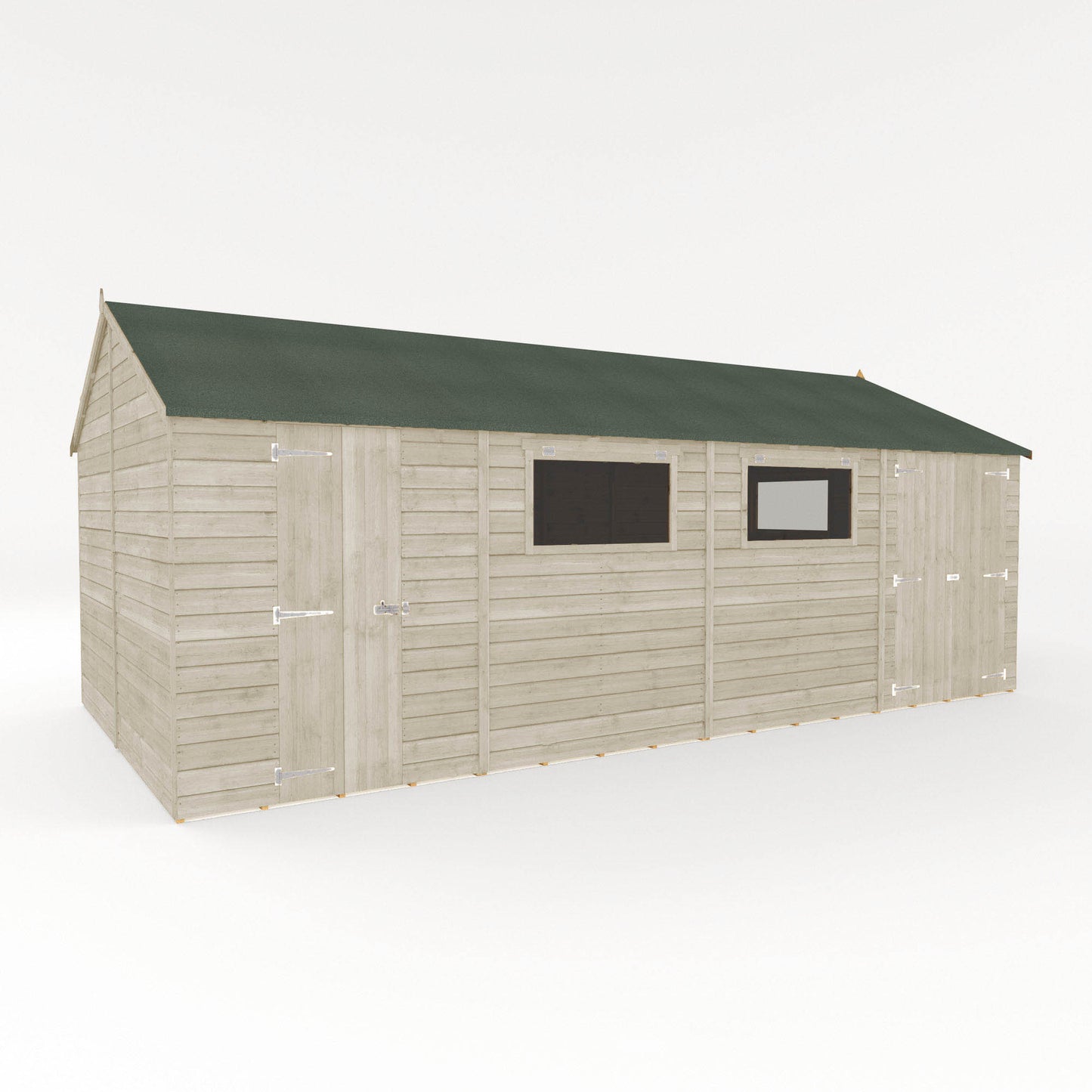 20 x 10 Ready Painted Premium Shiplap Reverse Apex Workshop