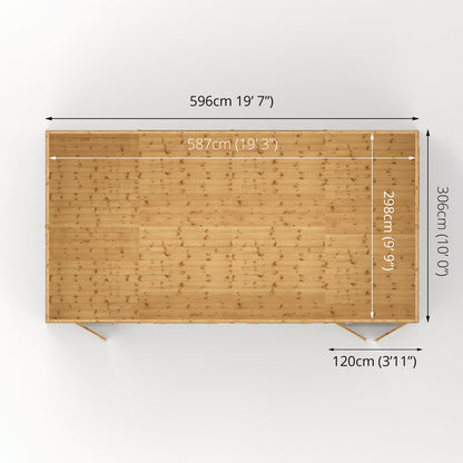 20 x 10 Ready Painted Premium Shiplap Reverse Apex Workshop