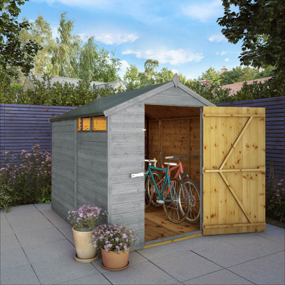 8 x 6 Ready Painted Security Shiplap Apex Wooden Shed