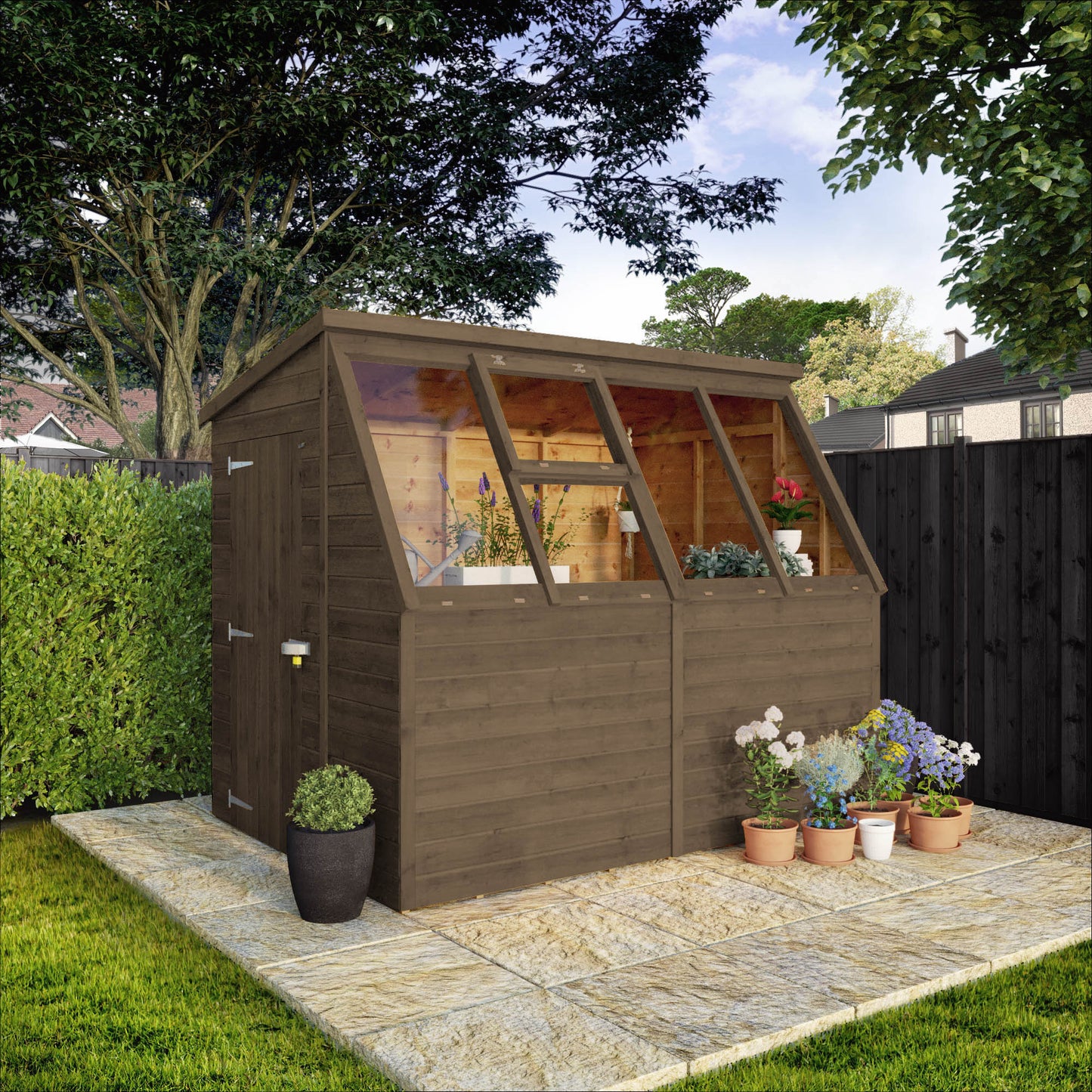 8 x 6 Ready Painted Shiplap Premium Potting Shed