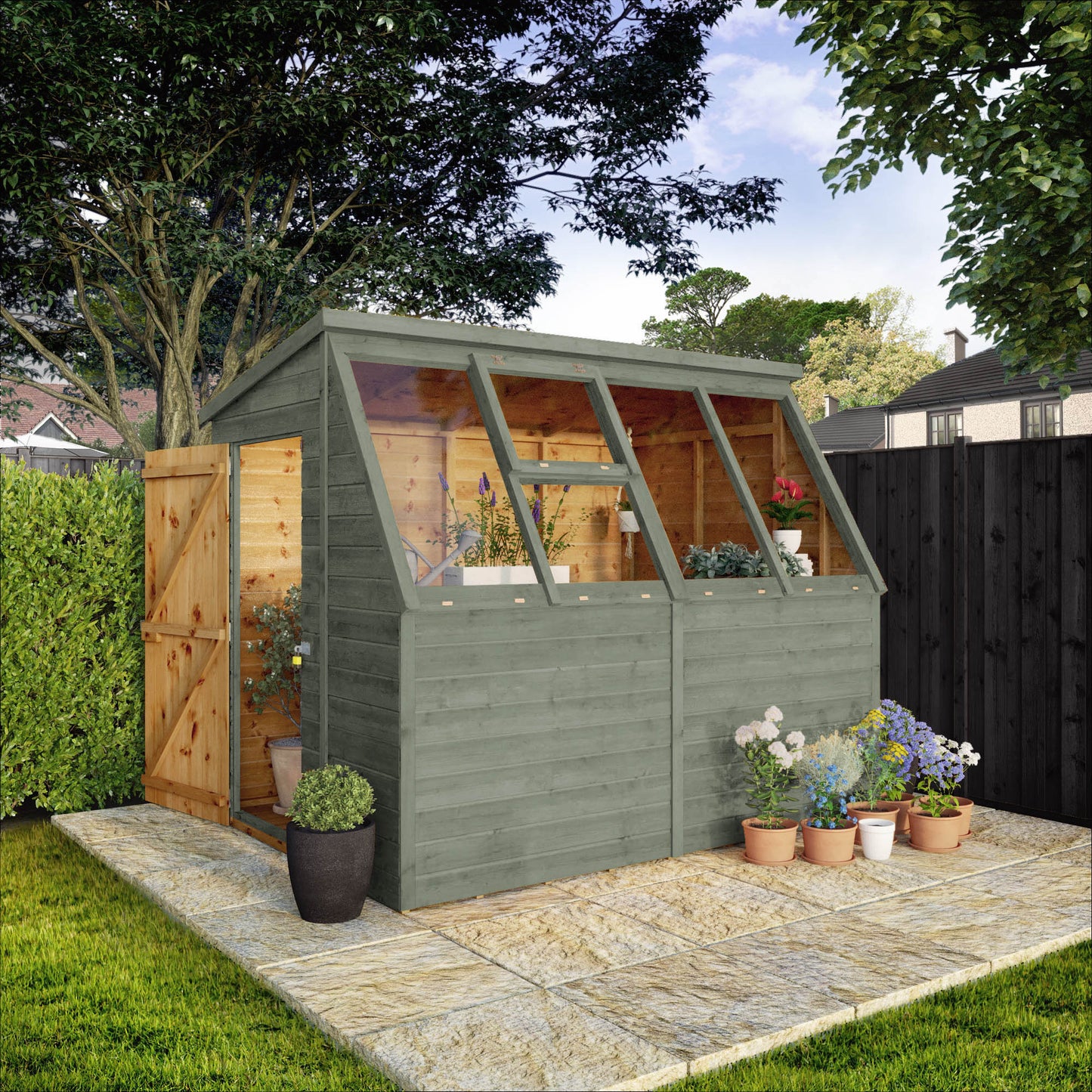 8 x 6 Ready Painted Shiplap Premium Potting Shed