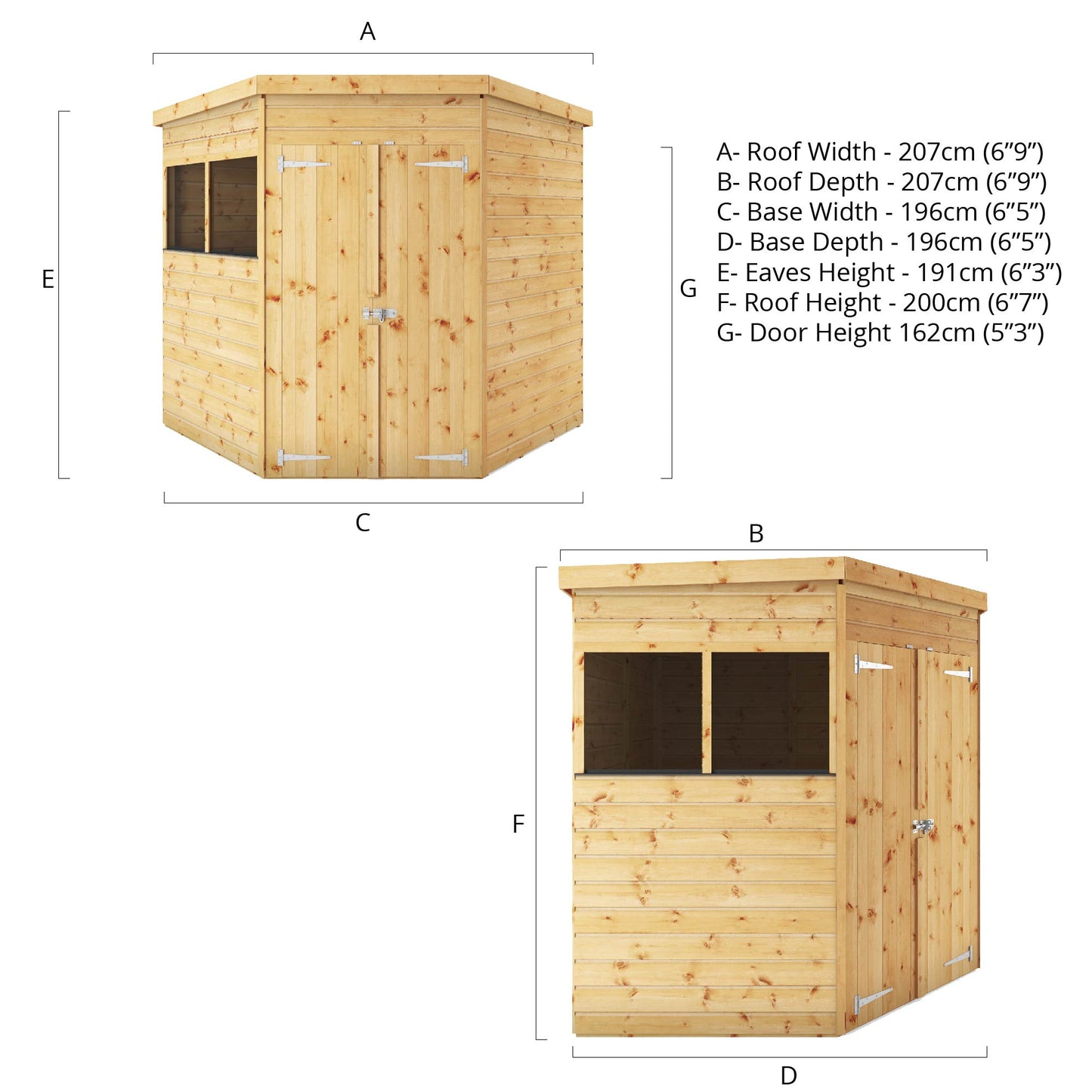 7 x 7 Ready Painted Shiplap Corner Shed