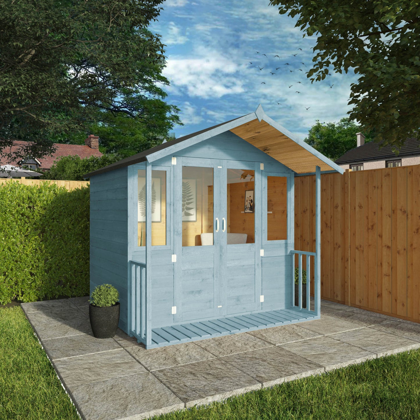 7 x 7 Ready Painted Bournemouth Wooden Summerhouse