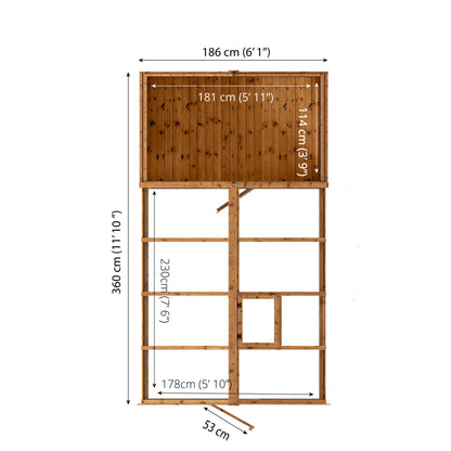 12 x 6 Ready Painted Shiplap Combi Greenhouse & Wooden Storage Shed