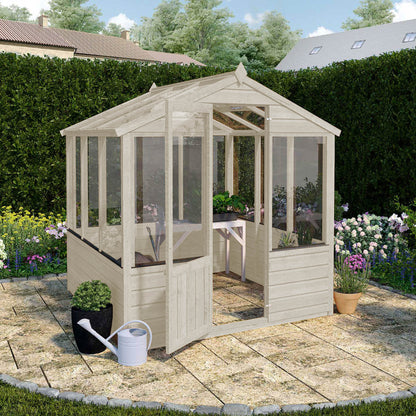 6 x 6 Ready Painted Evesham Wooden Greenhouse