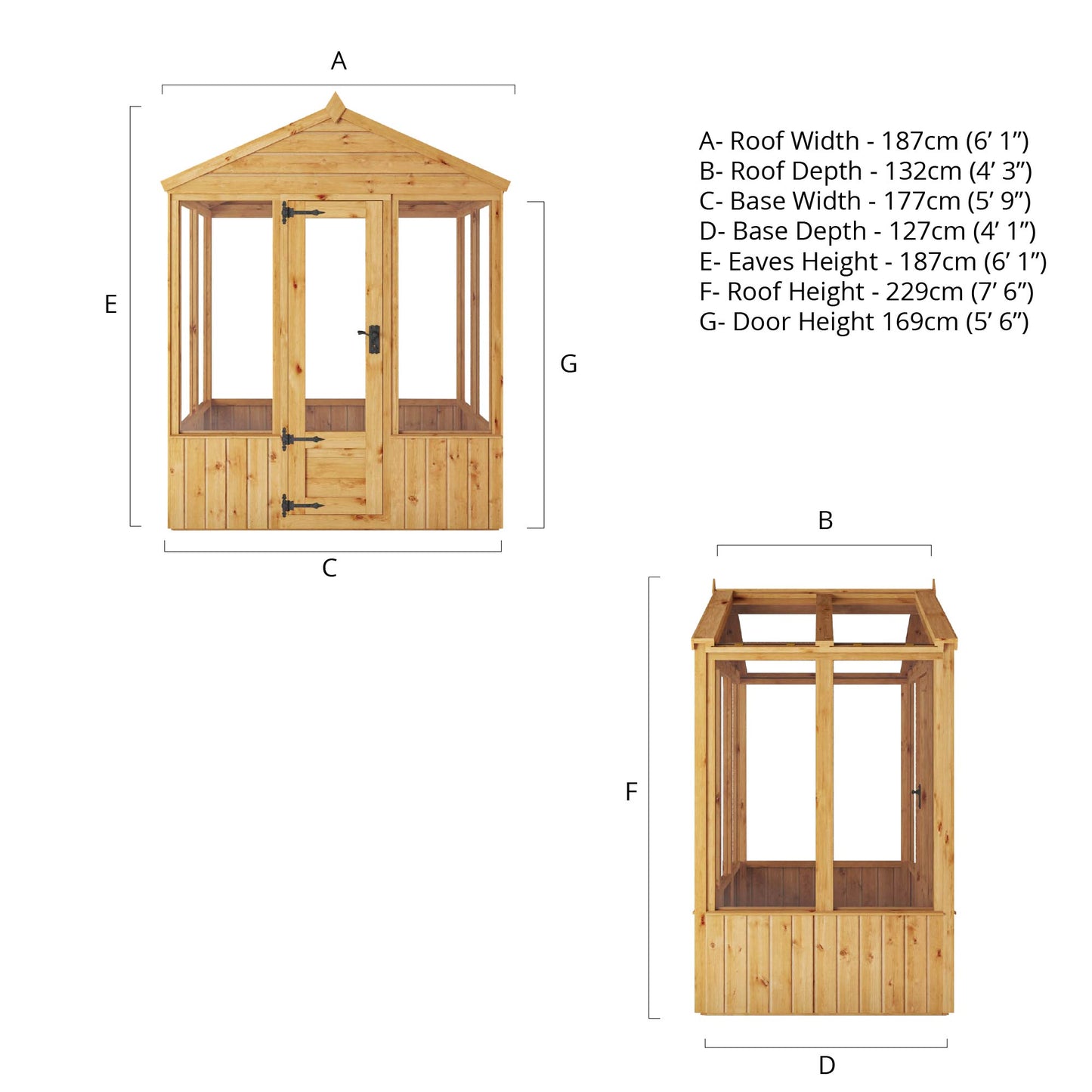 6x 4 Woodsman Apex Glass Greenhouse