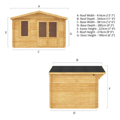 The 4m x 3m Sparrow Log Cabin